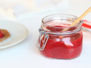 aardbeien-frambozenjam zonder suiker