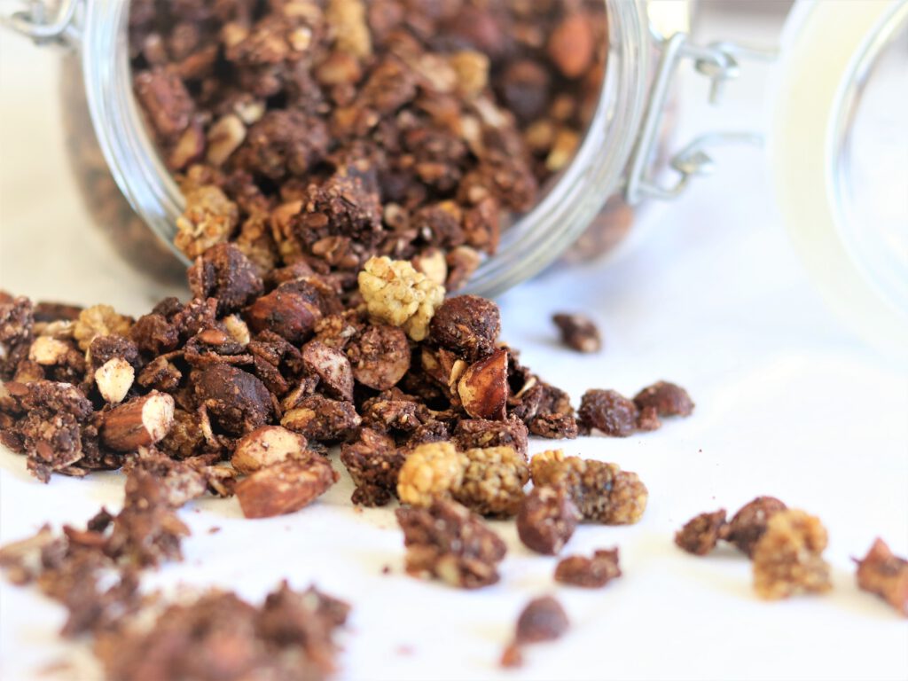 Chocolade granola met specerijen (glutenvrij)