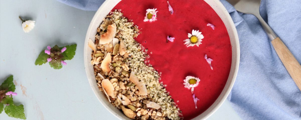 Roze rode smoothiebowl