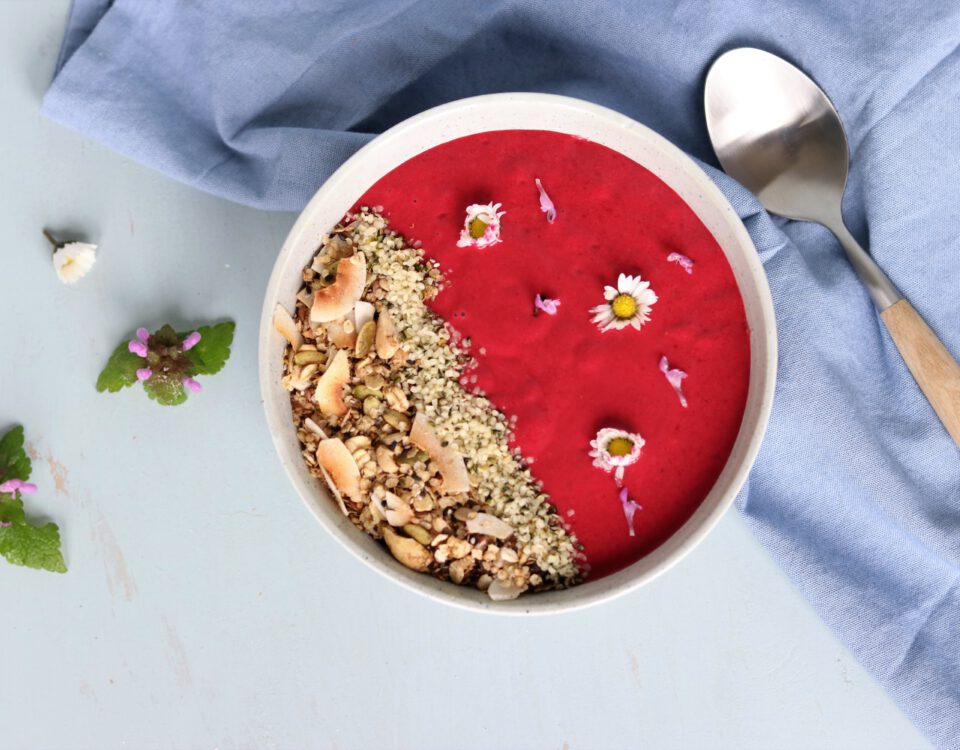 Roze rode smoothiebowl